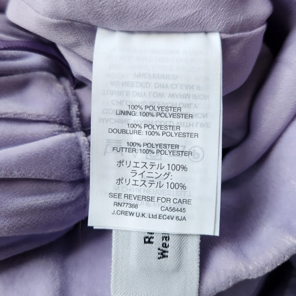 J. Crew Purple Velvet Skirt Womens Small Peplum Spring Pastel Lavender Summer